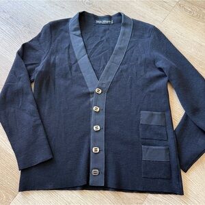 Vintage Salvatore Ferragamo Black Classic Cardigan